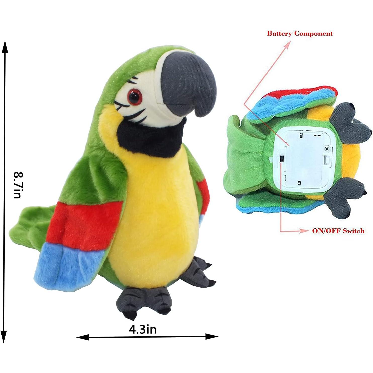 Loro Hablante Interactivo Vincilee Verde 20 cm Juguete para Niños