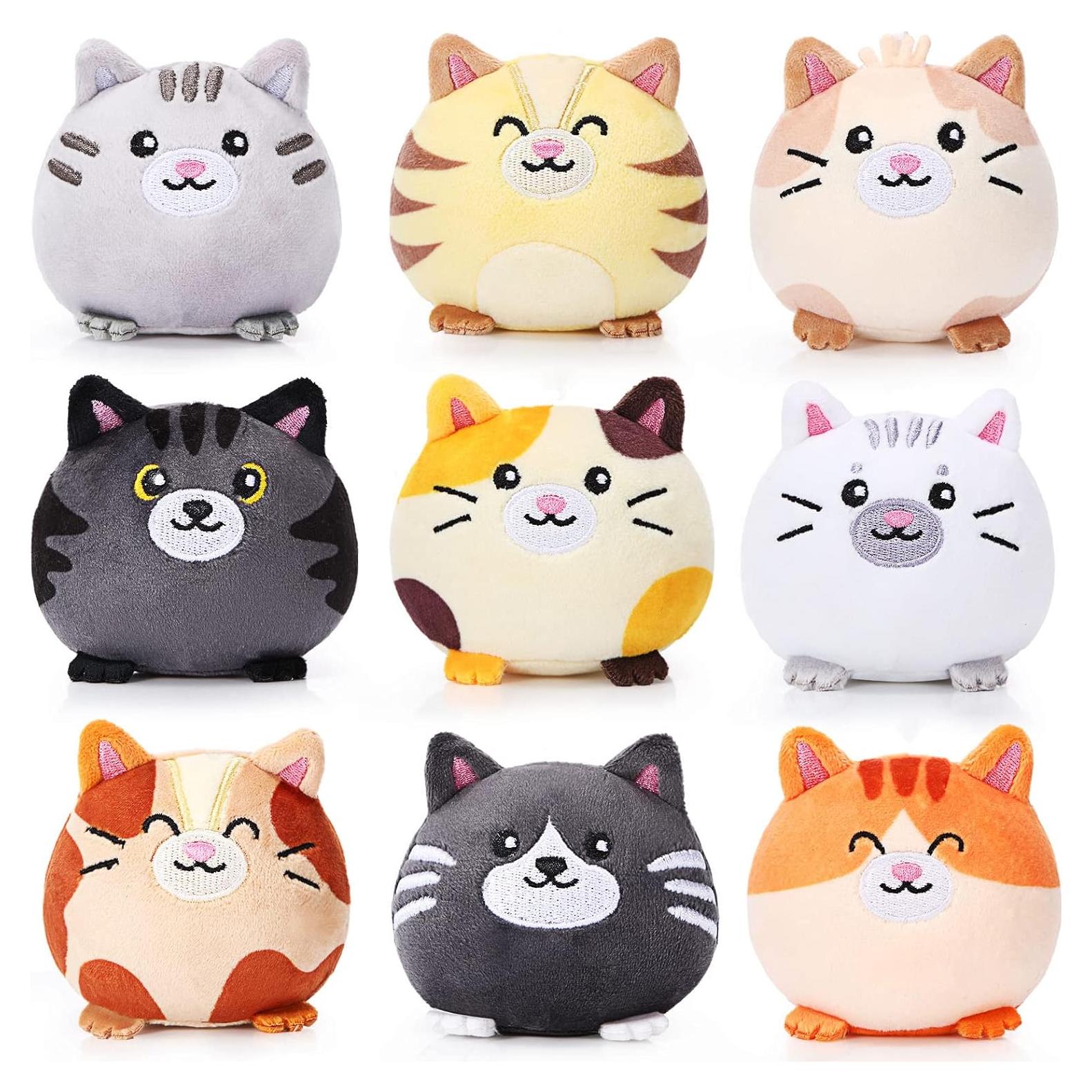 Libima Mini Llaveros de Peluche Gato 9 Pcs 8 cm