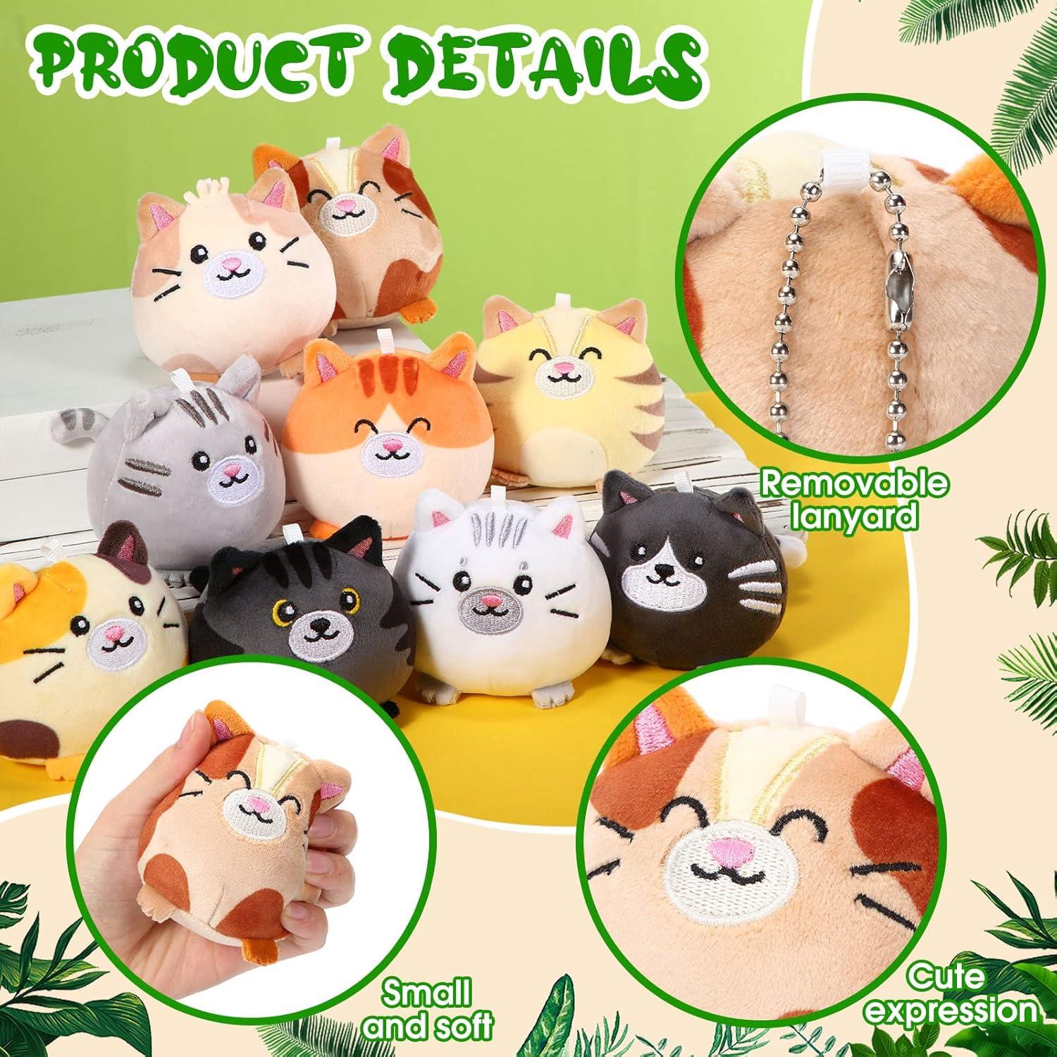 Libima Mini Llaveros de Peluche Gato 9 Pcs 8 cm