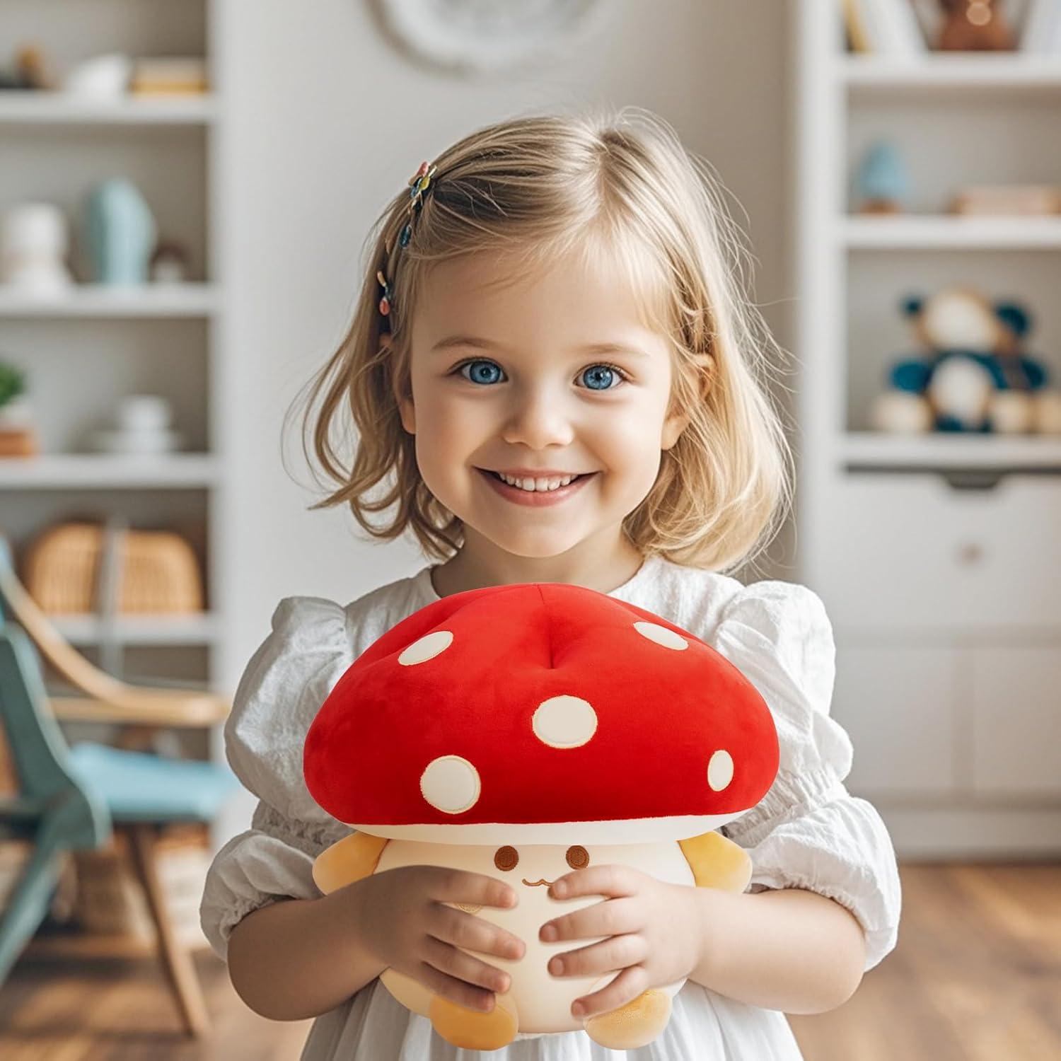 Almohada de Peluche Champiñón Rojo 30 cm Nuokin
