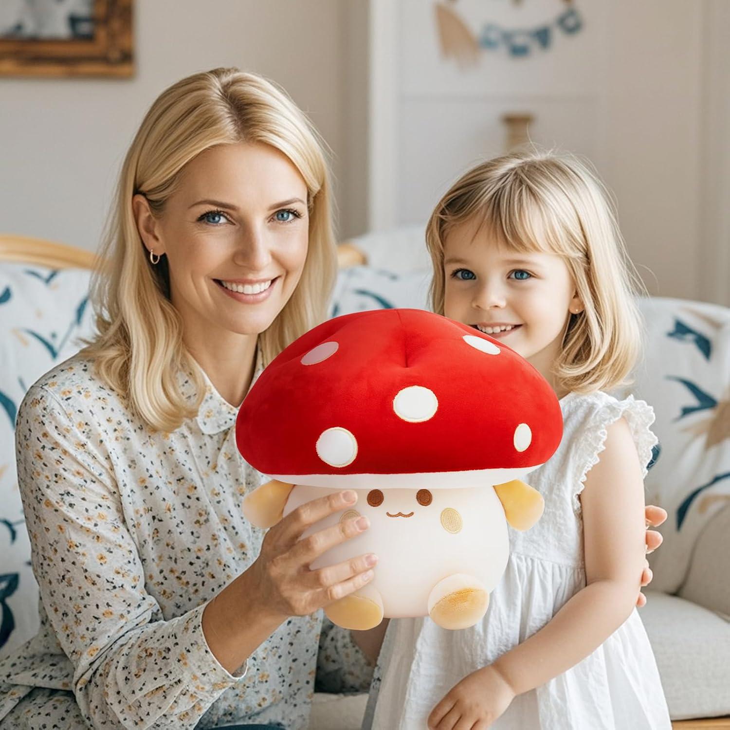 Almohada de Peluche Champiñón Rojo 30 cm Nuokin