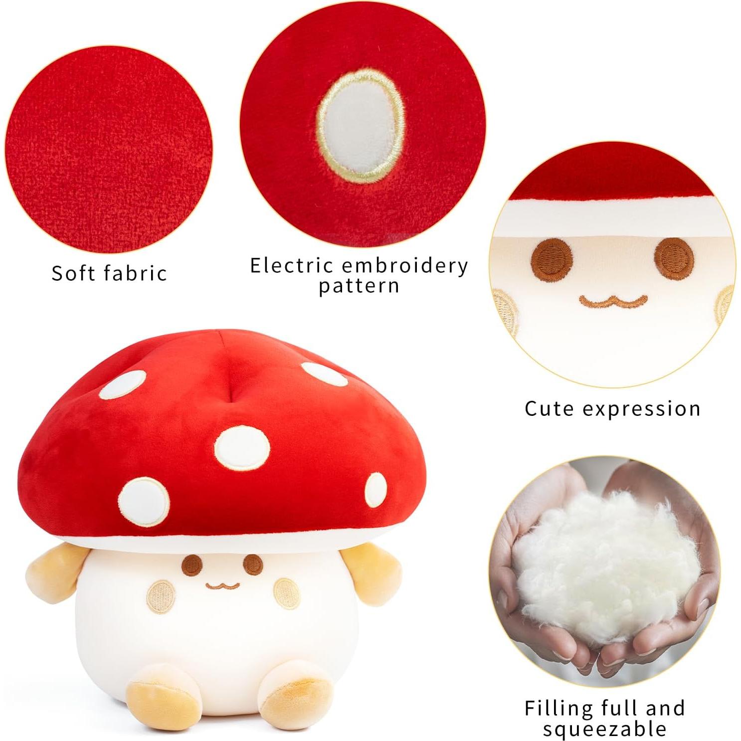 Almohada de Peluche Champiñón Rojo 30 cm Nuokin