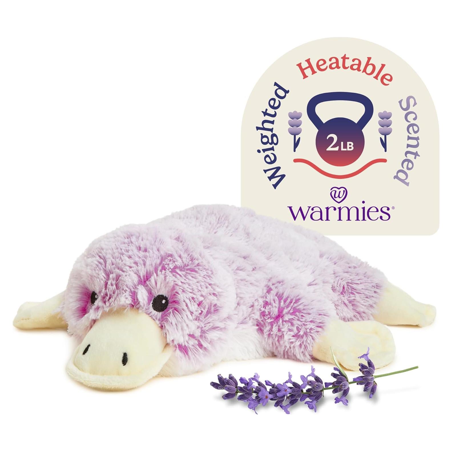 Microwavable & Weighted Stuffed Animals, Platypus - Heated Stuffed Animal Plushie for Warmth & Comfort - Cute Soft Plush Toys for Adults & Children (Boys, Girls, Babies & Toddlers)