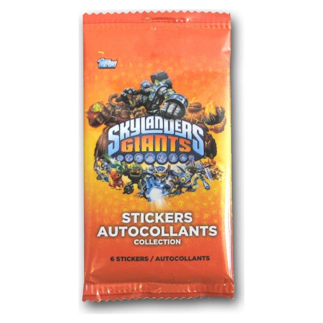 Paquete de Stickers Topps Skylanders Giants - 6 Stickers