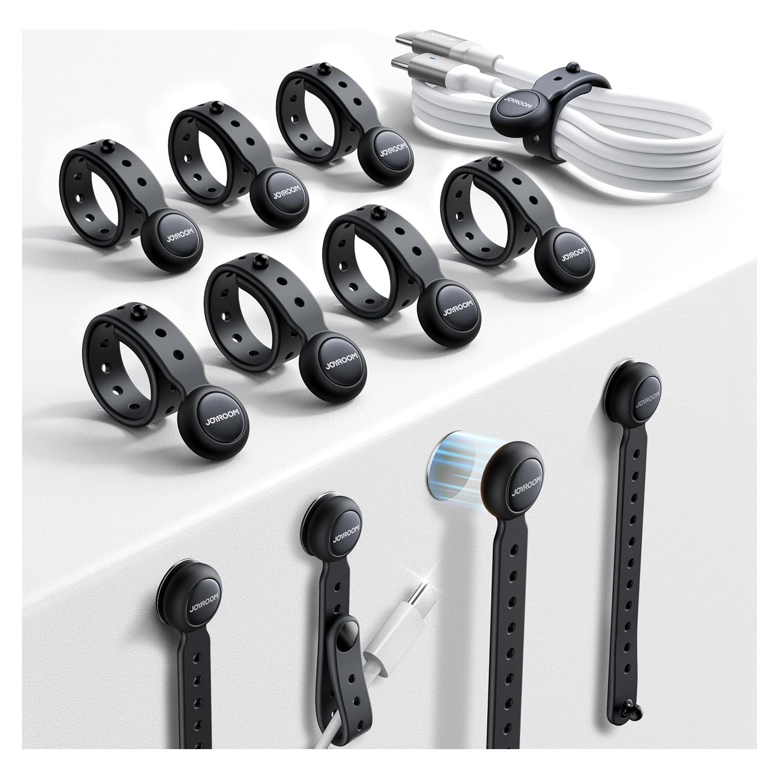 Cables Magnéticos JOYROOM 12 Piezas Silicona Negra