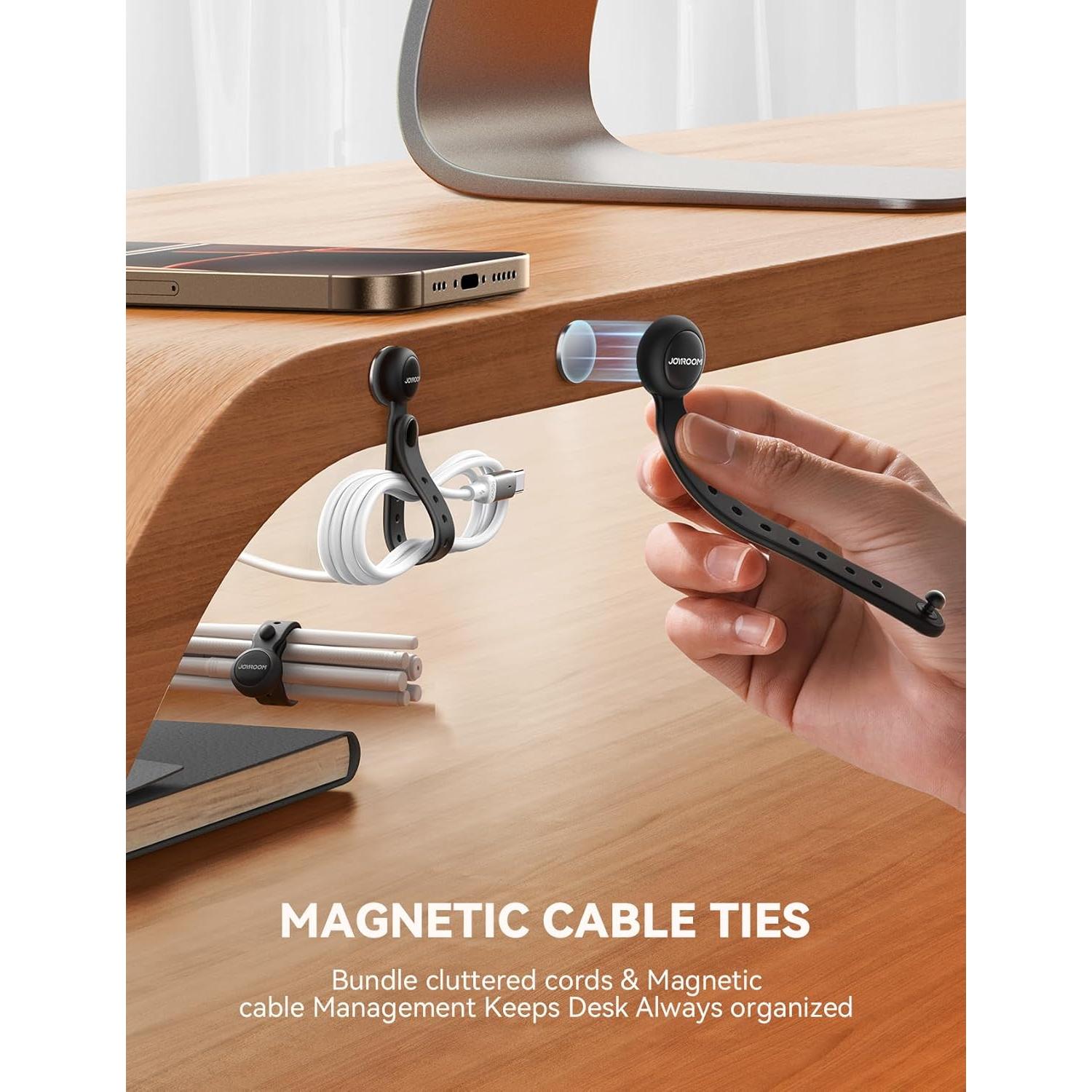 Cables Magnéticos JOYROOM 12 Piezas Silicona Negra