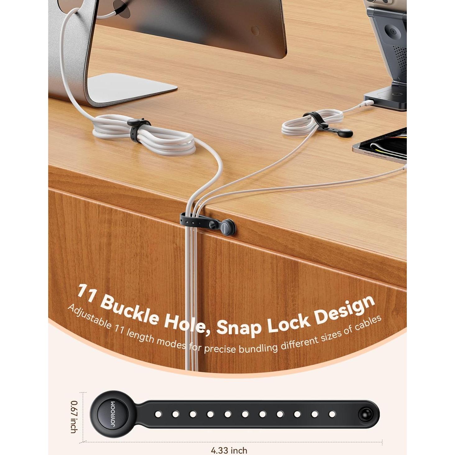 Cables Magnéticos JOYROOM 12 Piezas Silicona Negra