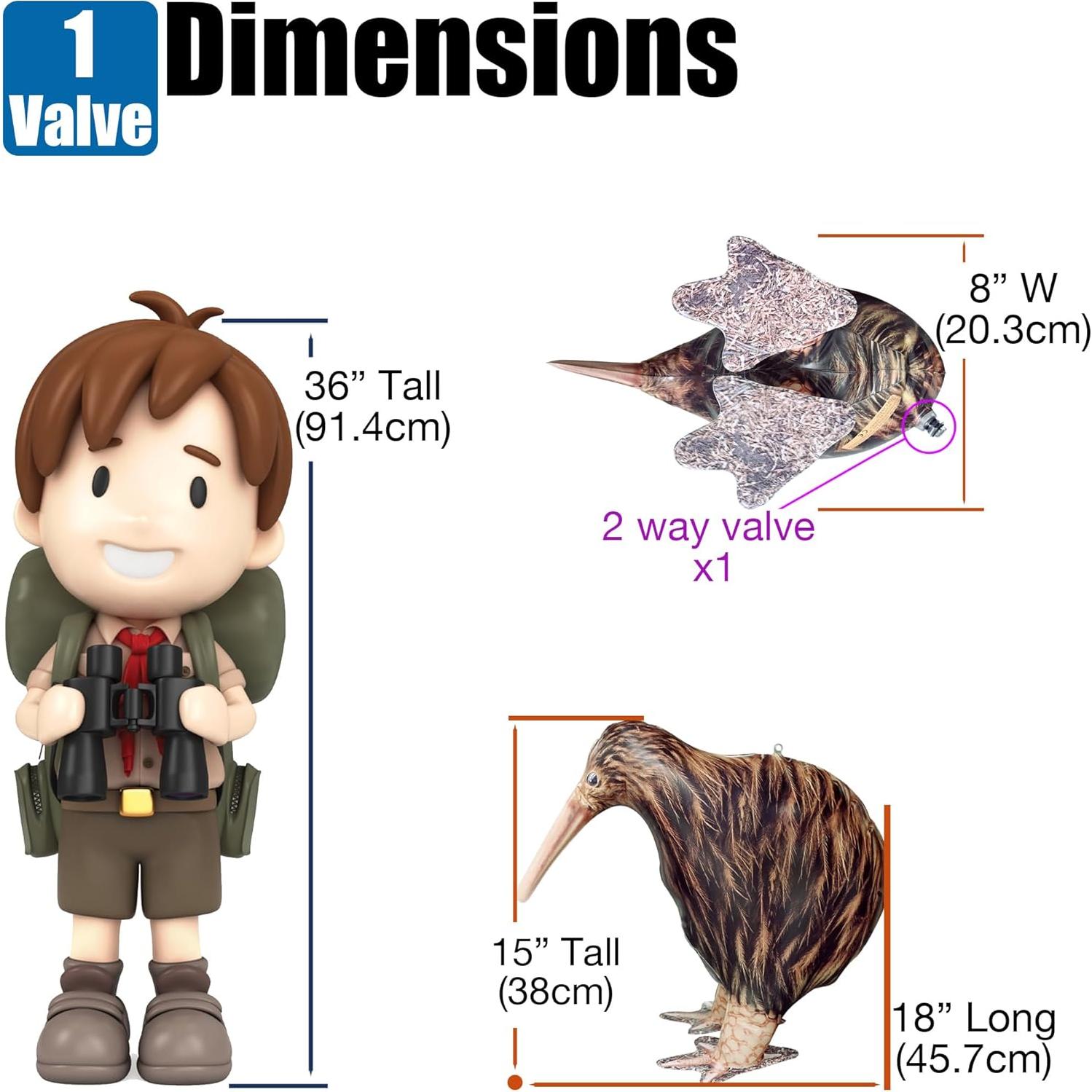 Jet Creations Pájaro Kiwi Inflable 45.7 cm Marrón