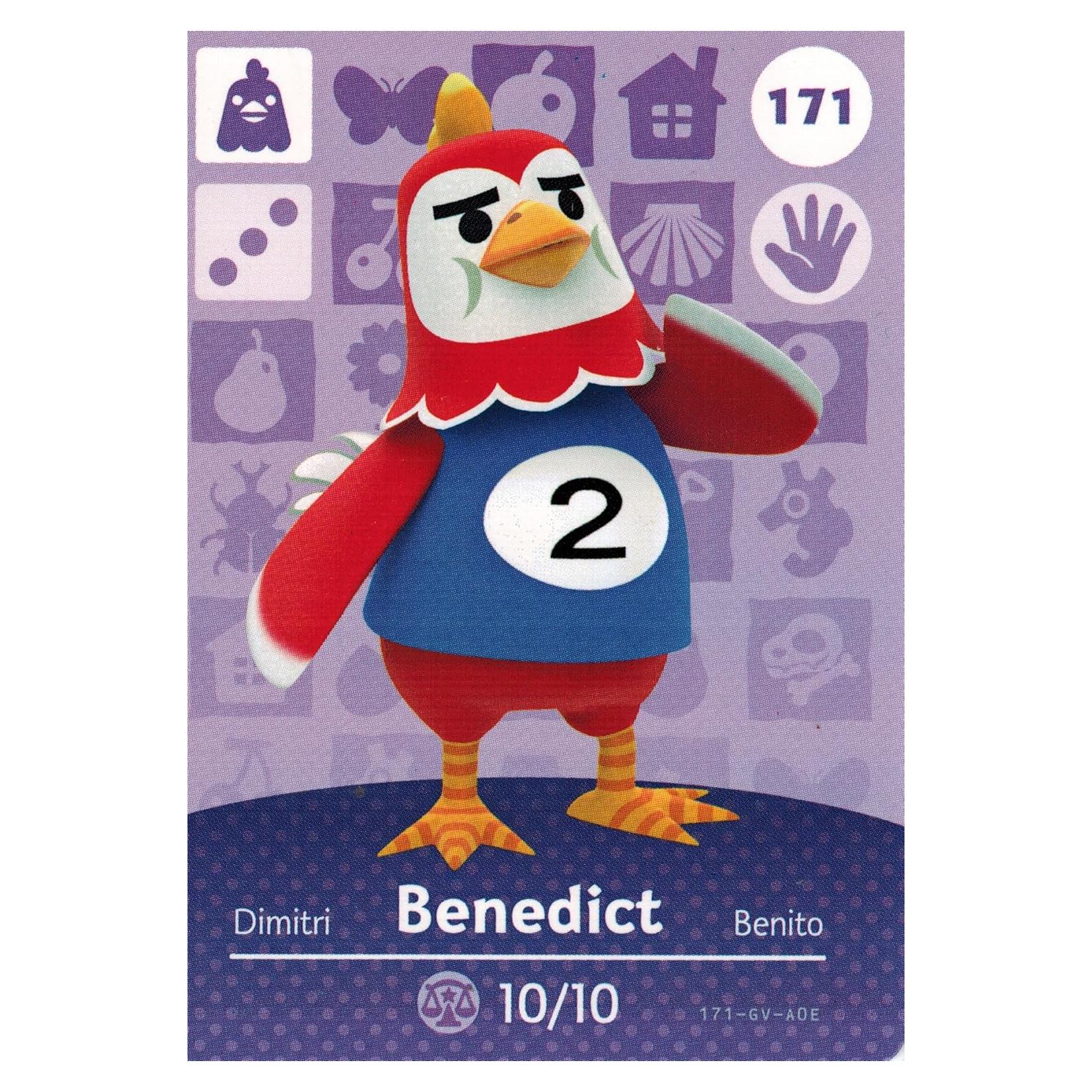 Animal Crossing Happy Home Designer Amiibo Card Benedict 171/200 USA Version