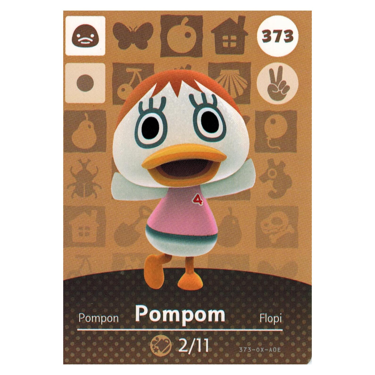 Tarjeta Amiibo Pompom 373/400 Nintendo Animal Crossing