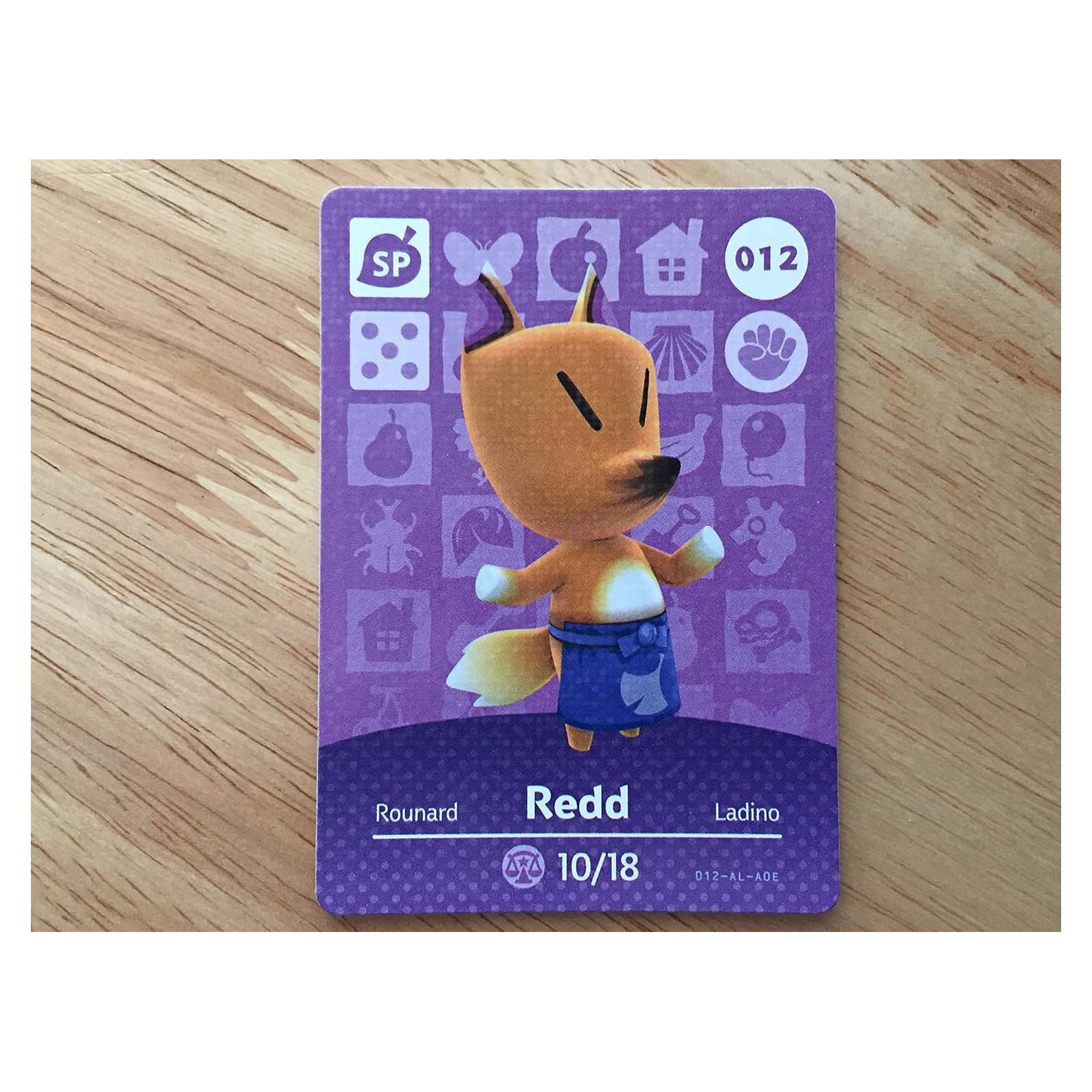 Tarjeta Amiibo Redd 012/100 Animal Crossing Nintendo