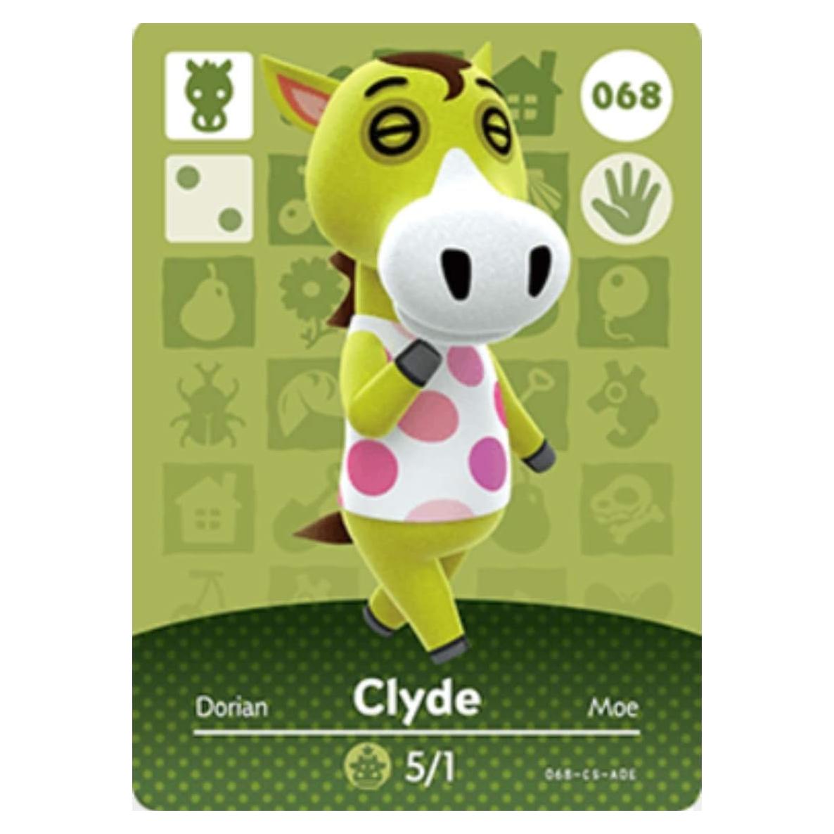 Nintendo Animal Crossing Happy Home Designer Amiibo Card 68 Clyde 068/100