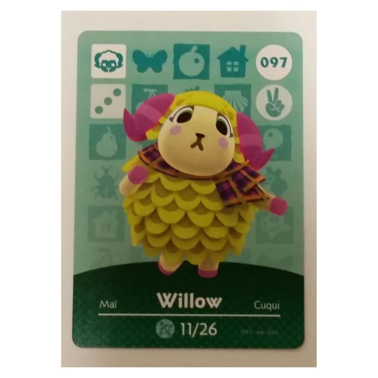 Tarjeta Amiibo Animal Crossing Willow 097/100 - Nintendo