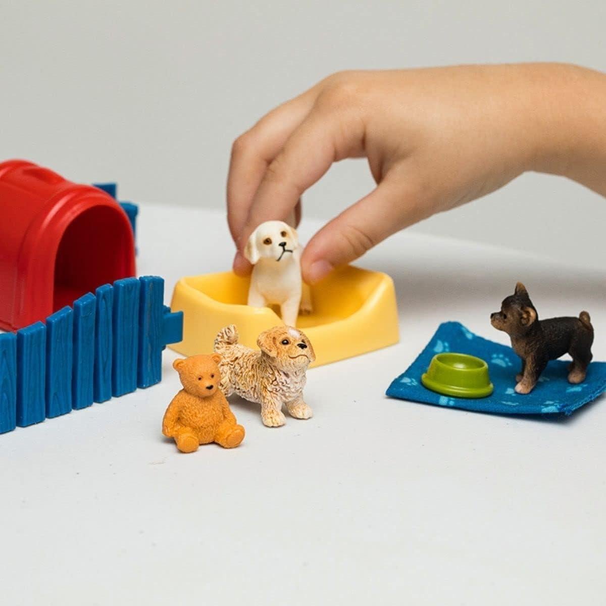 Juego de Corral de Cachorros Schleich 13 Piezas Educativo