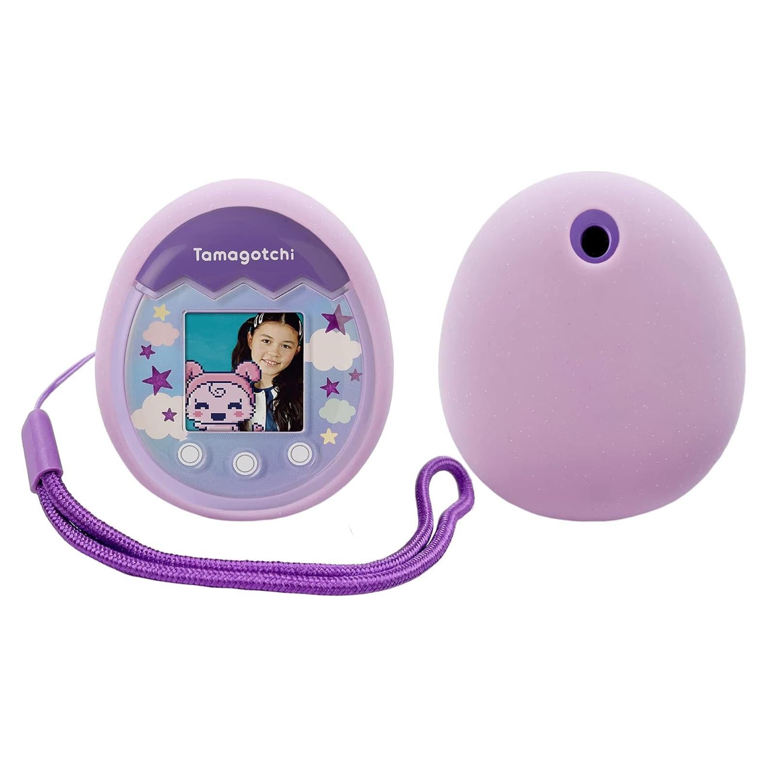 Funda de Silicona y Cordón xcivi para Tamagotchi Pix Púrpura