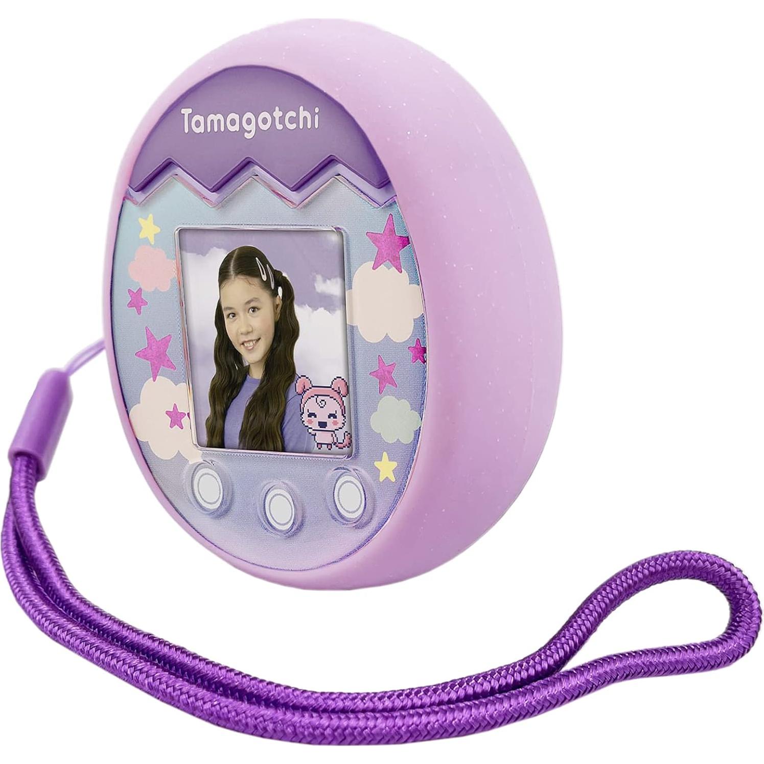 Funda de Silicona y Cordón xcivi para Tamagotchi Pix Púrpura