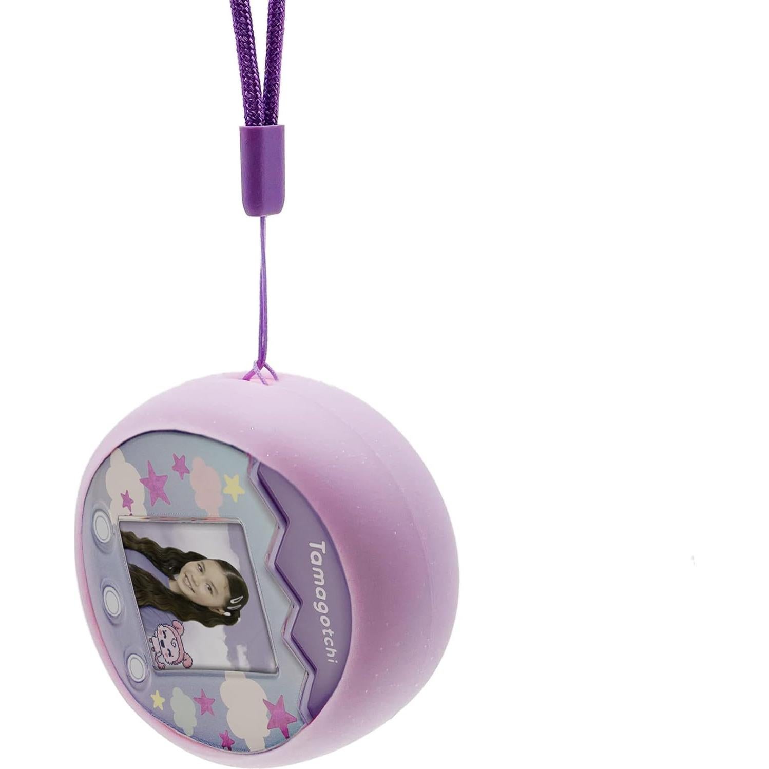 Funda de Silicona y Cordón xcivi para Tamagotchi Pix Púrpura