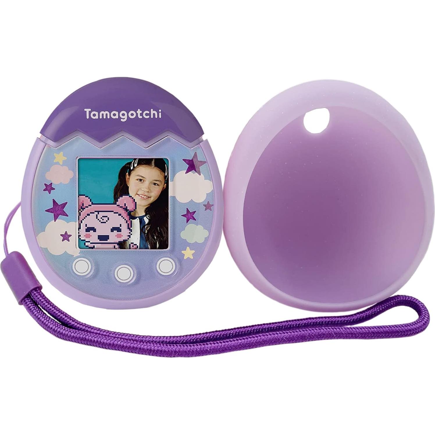 Funda de Silicona y Cordón xcivi para Tamagotchi Pix Púrpura