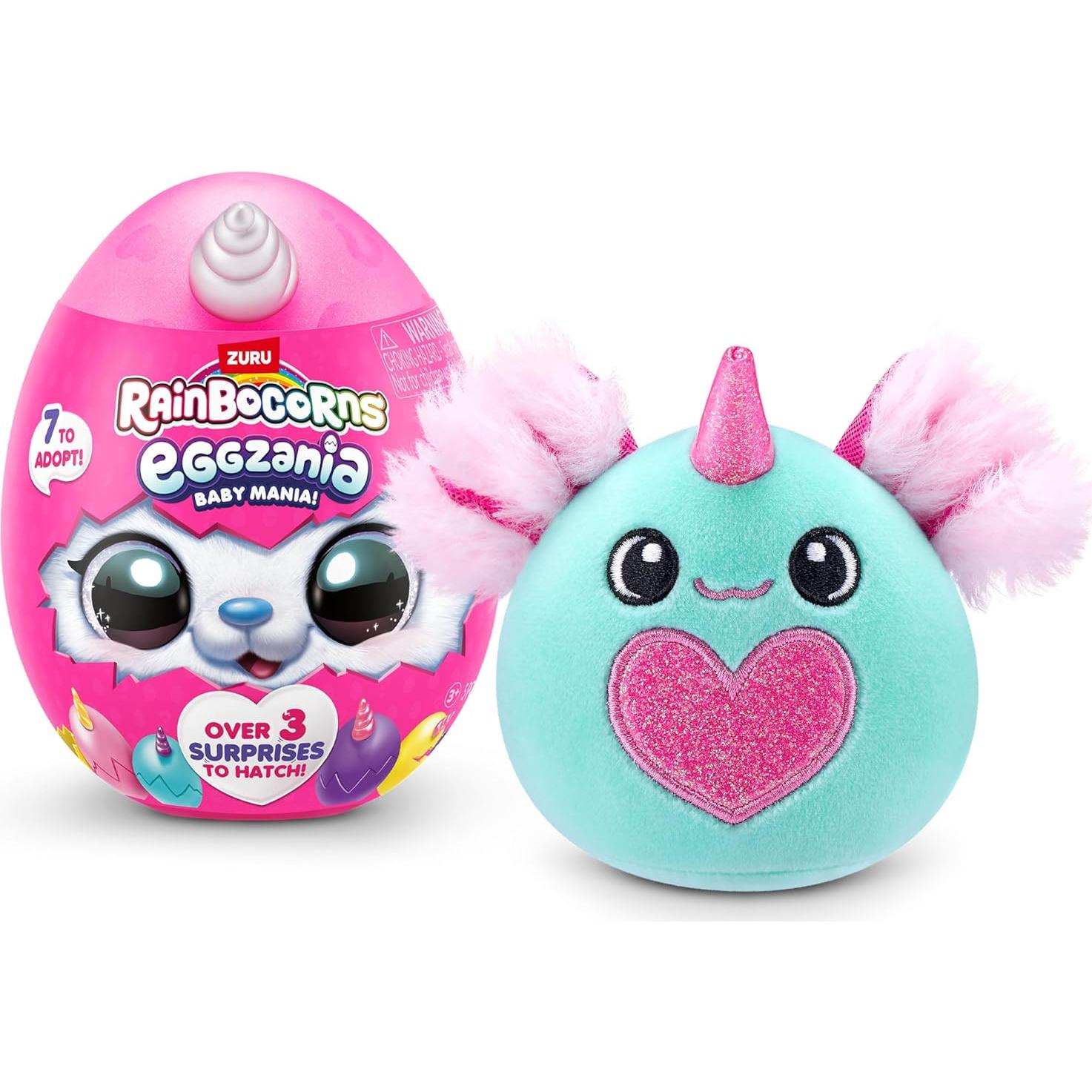 Rainbocorns Eggzania de ZURU - Sorpresa de Peluche 3 Piezas