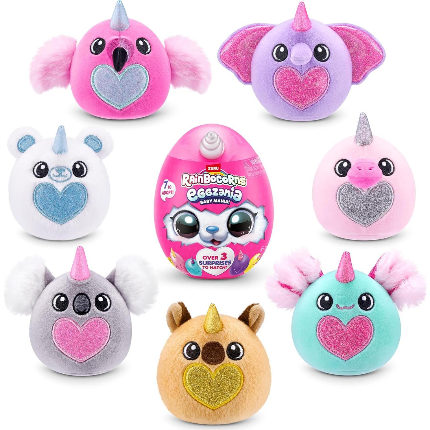 Rainbocorns Eggzania de ZURU - Sorpresa de Peluche 3 Piezas