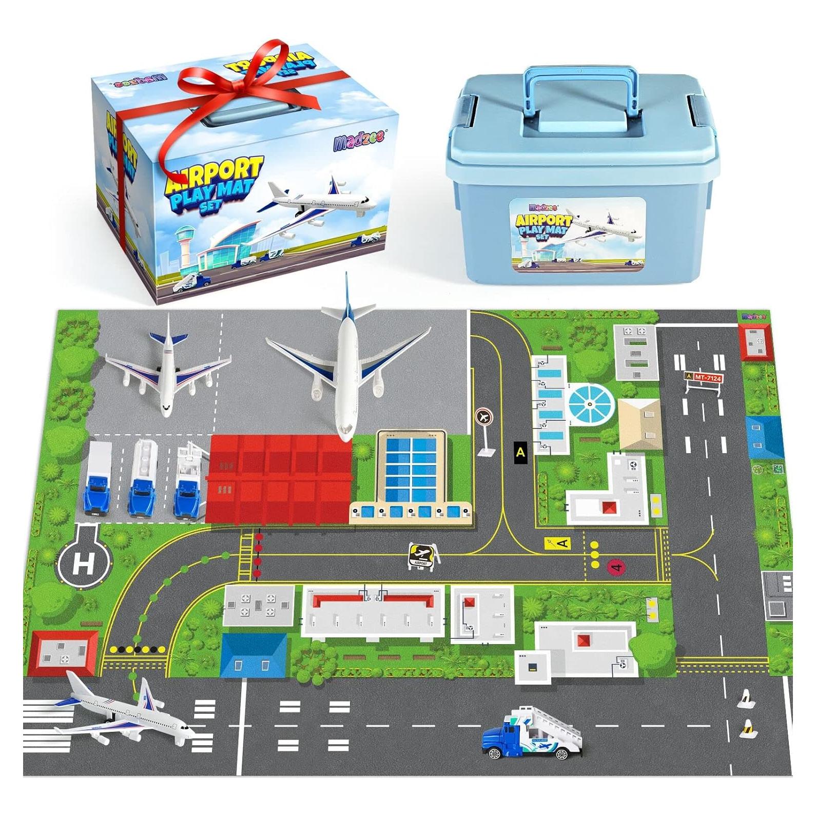 Juego de Juguetes de Avión Madzee con Alfombrilla 68x102cm