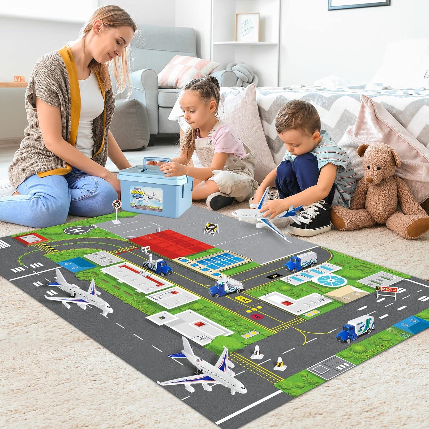 Juego de Juguetes de Avión Madzee con Alfombrilla 68x102cm