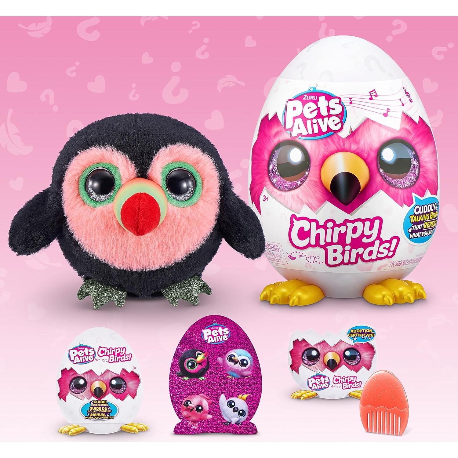 Pájaro Chirpy ZURU Tucán Electrónico que Habla con Huevo Sorpresa