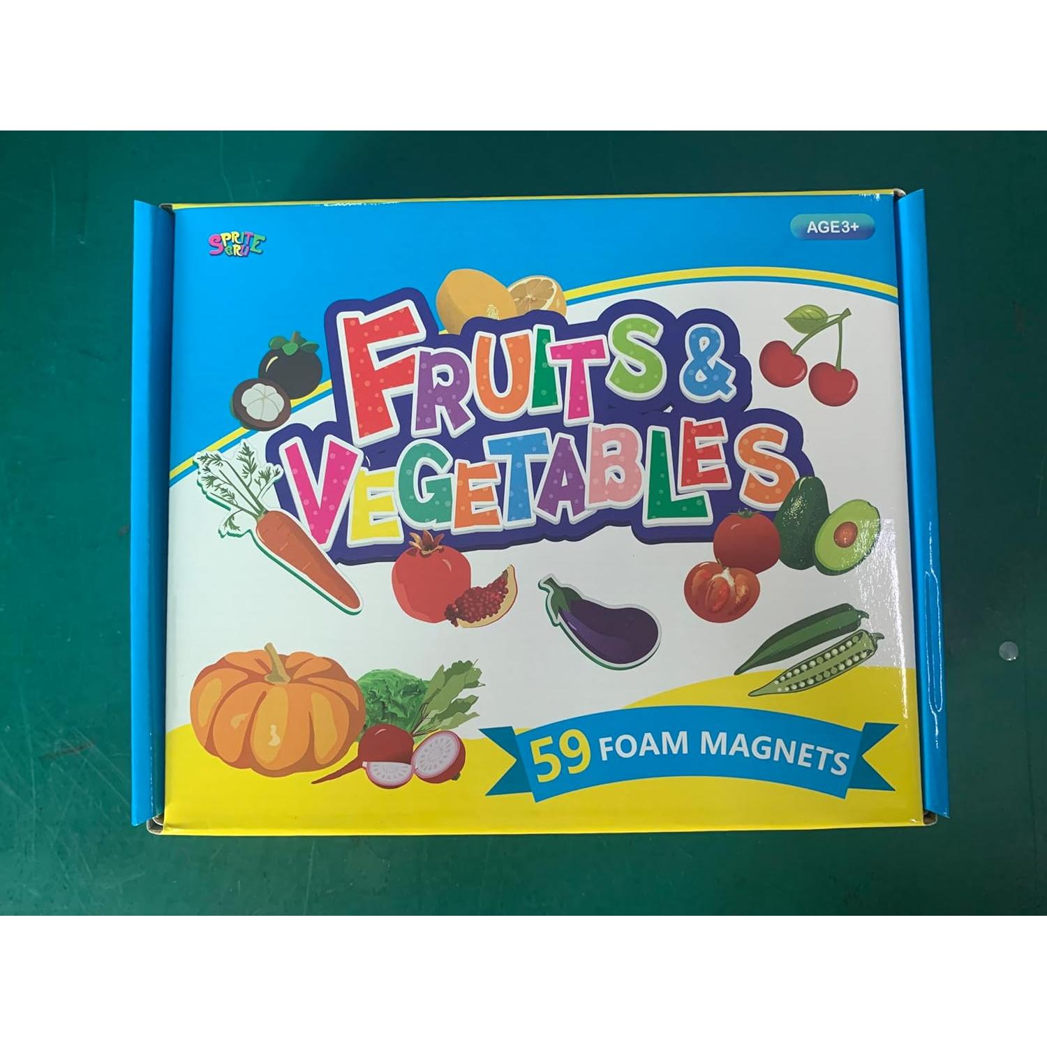 SpriteGru 59 Piezas Imán Frutas y Verduras para Niños