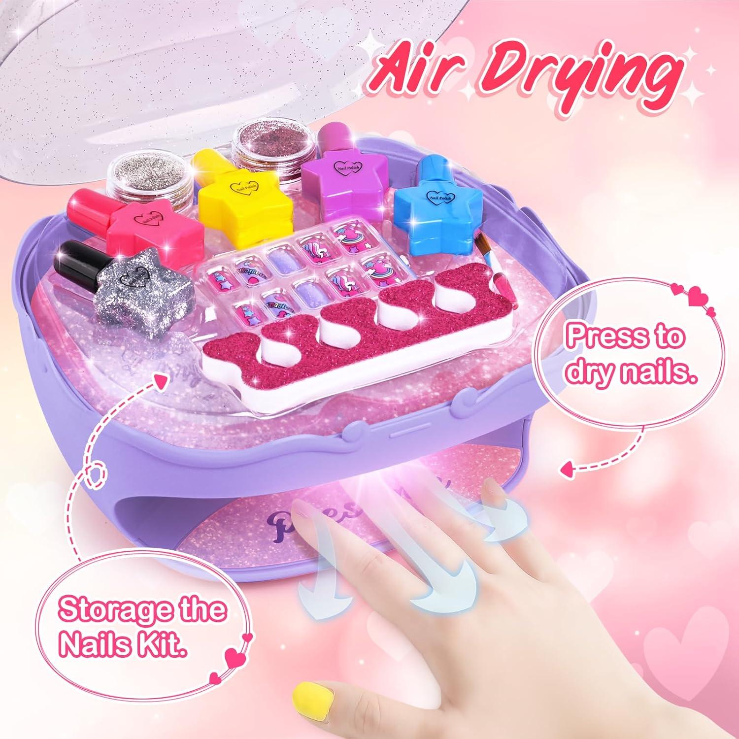 Kit de Esmalte de Uñas Shemira Morado con Secador y Accesorios