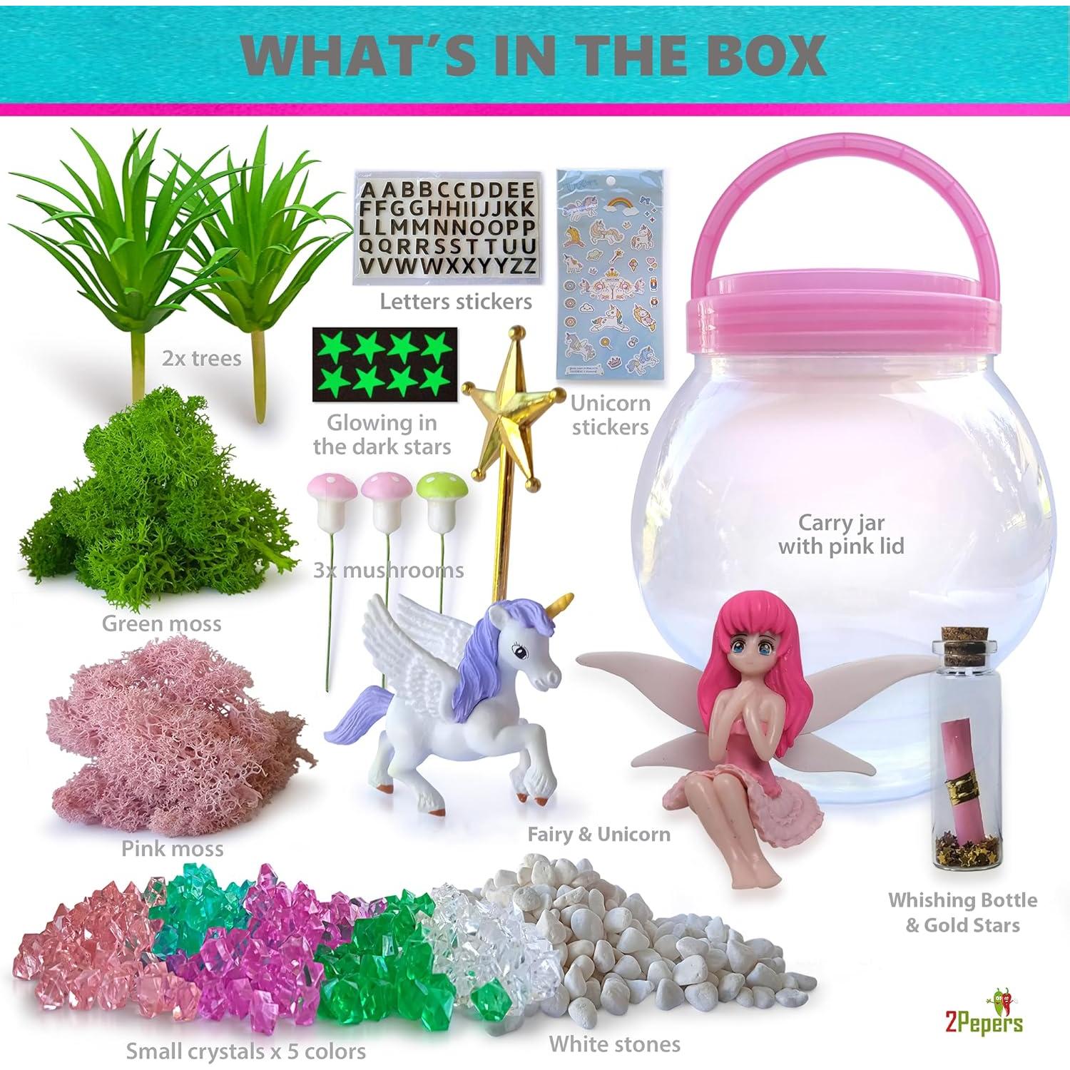 Kit de Manualidades 2Pepers Terrario Hada y Unicornio 10.4cm