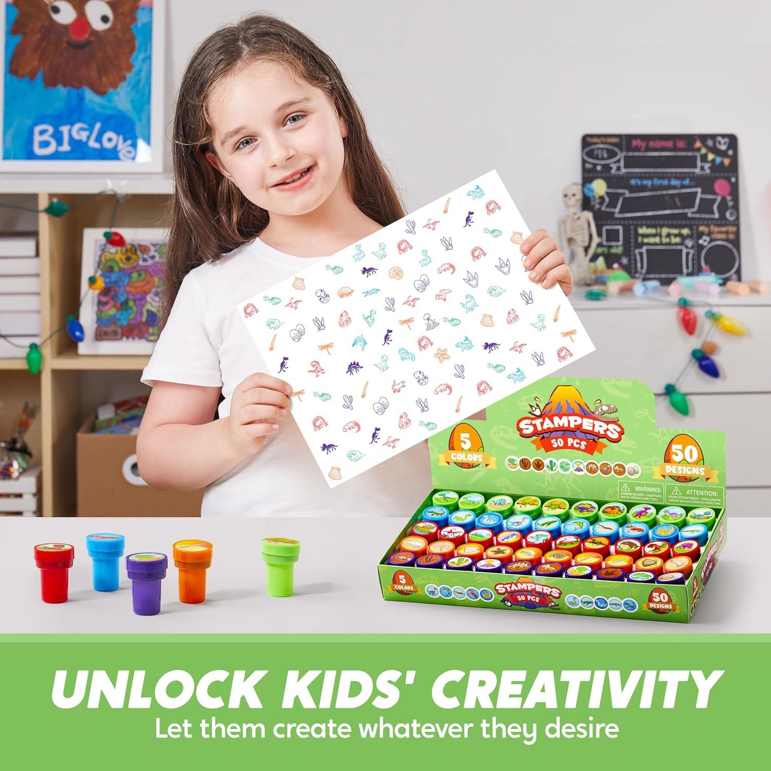 Sellos de Dinosaurios JOYIN 50 Piezas para Niños