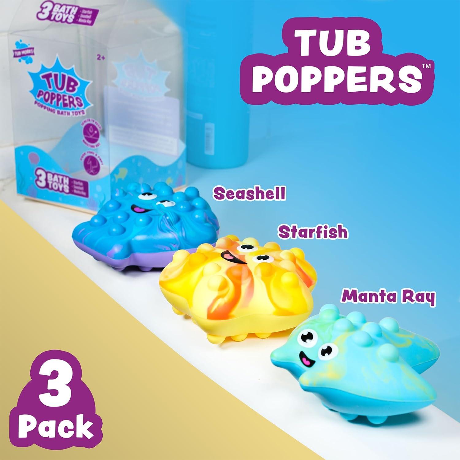 Juguetes de Baño Tub Poppers Tub Works - Set de 3 Antiestrés
