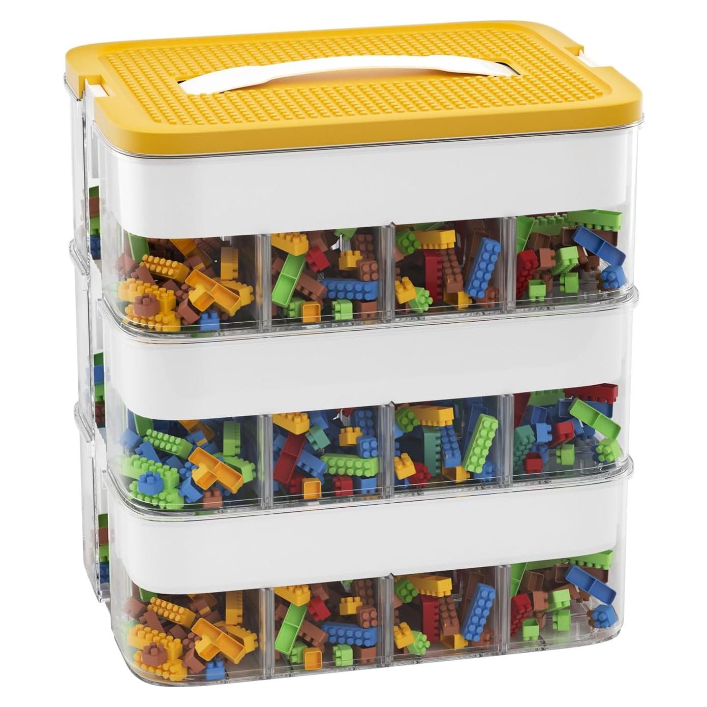 Caja de Almacenamiento Apilable POSHIGE 48 Compartimentos Amarillo