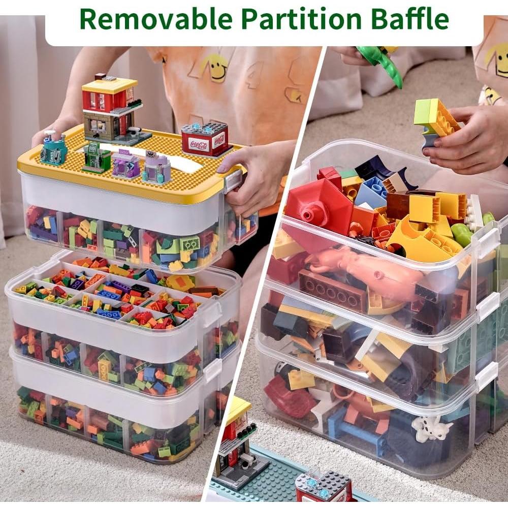 Caja de Almacenamiento Apilable POSHIGE 48 Compartimentos Amarillo