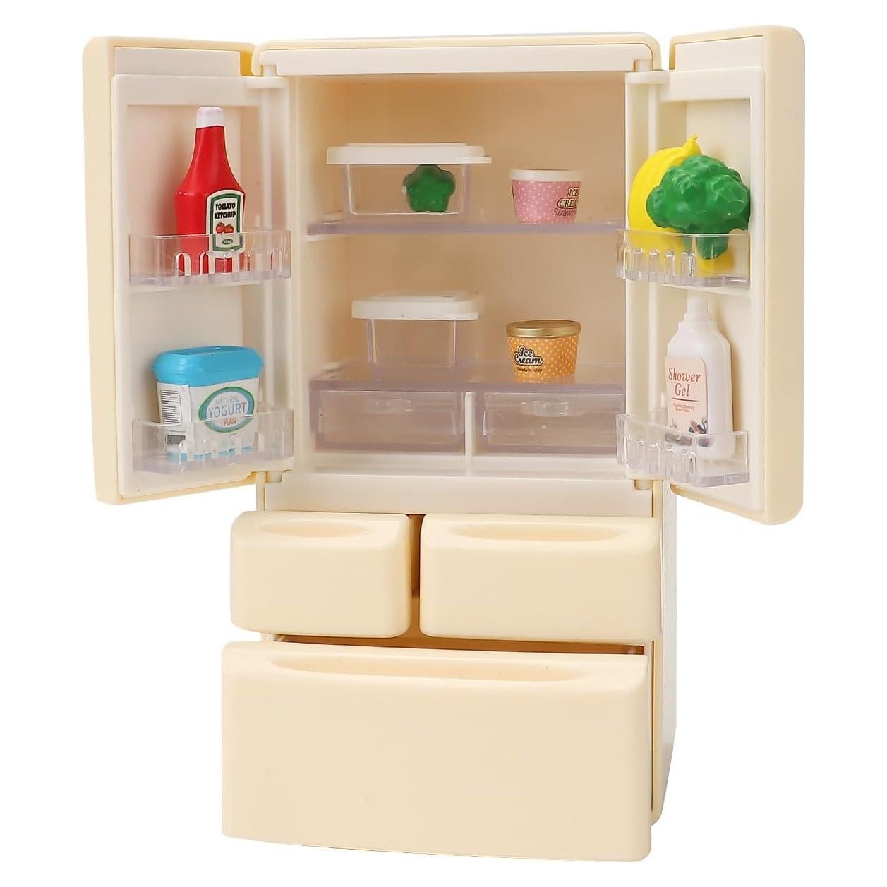 Muebles Casa de Muñecas BananMelonBM Refrigerador Accesorios