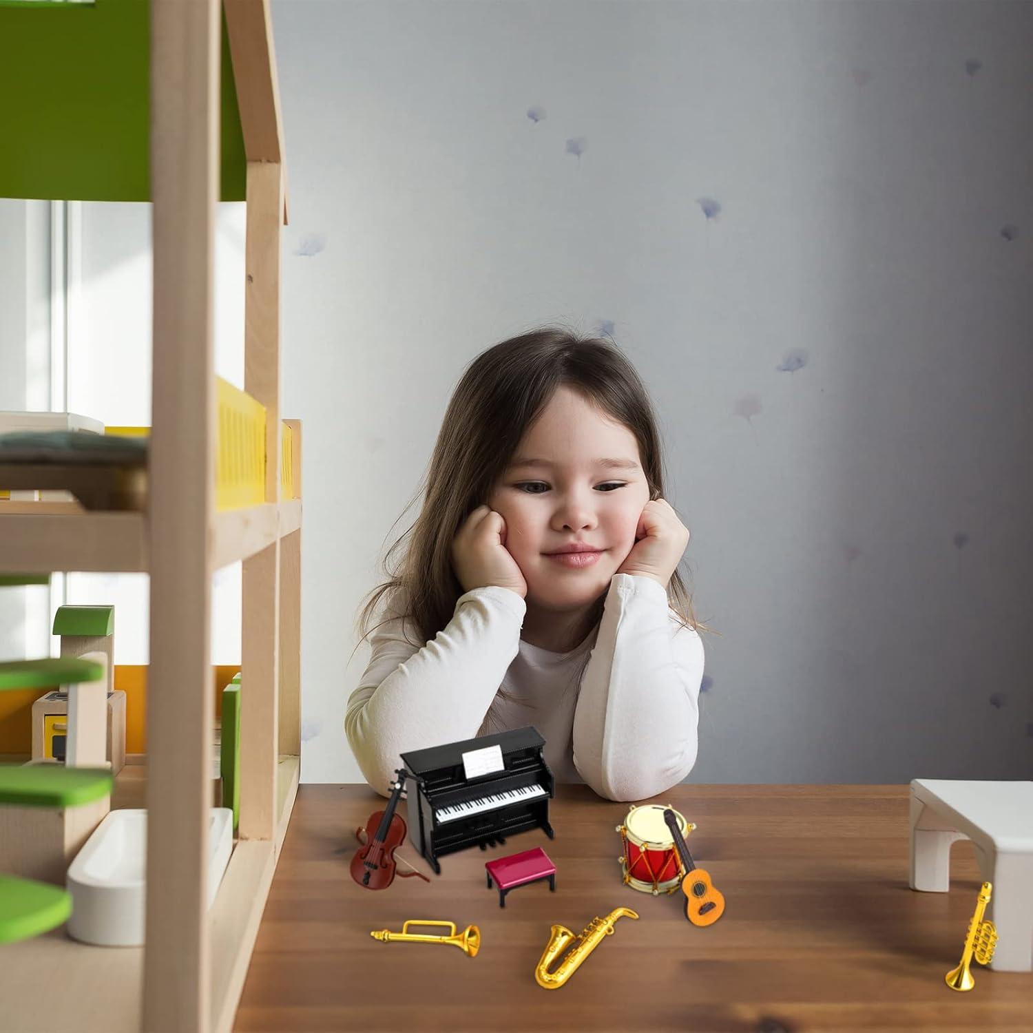 Juego de Instrumentos Musicales Miniatura Skylety 11 Piezas