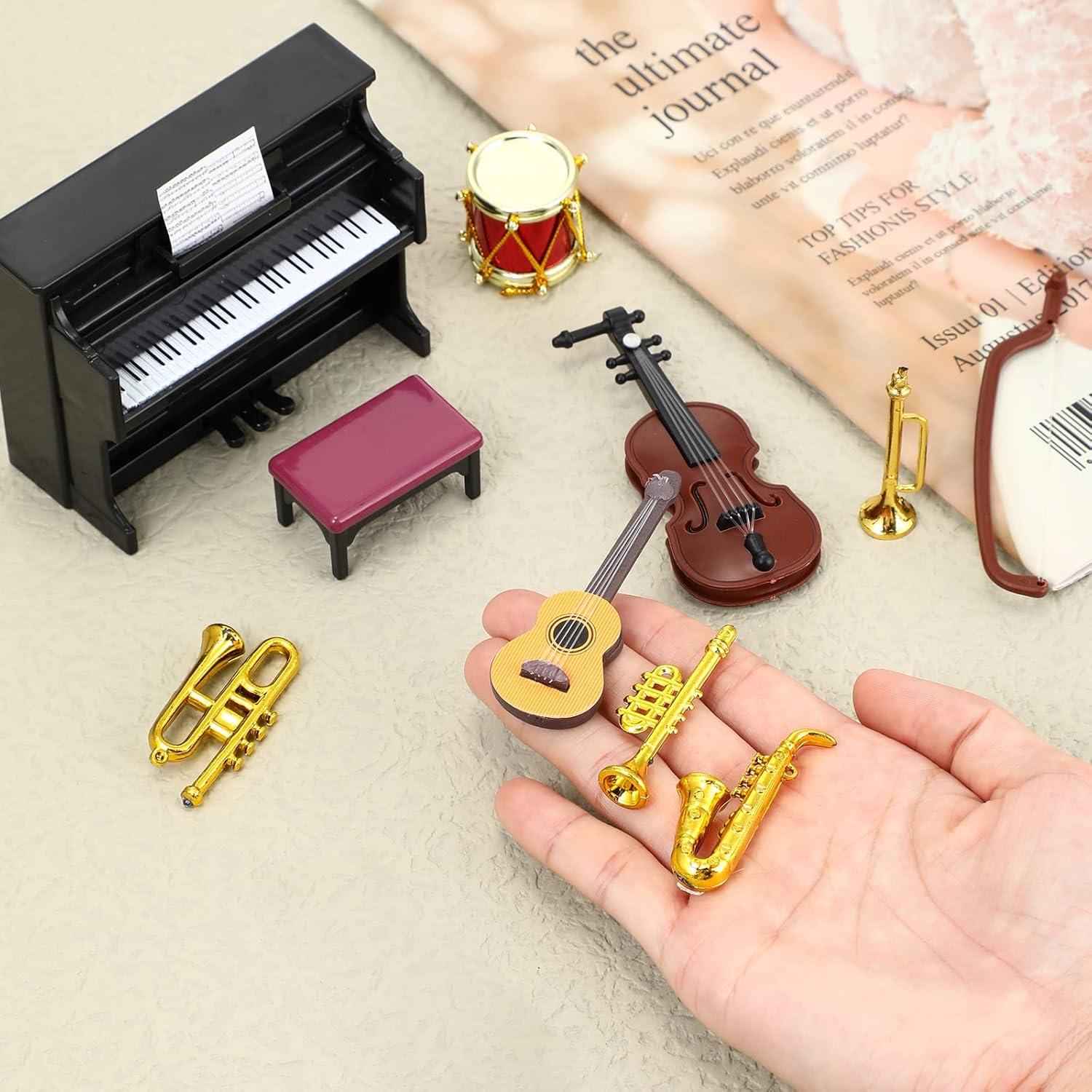 Juego de Instrumentos Musicales Miniatura Skylety 11 Piezas