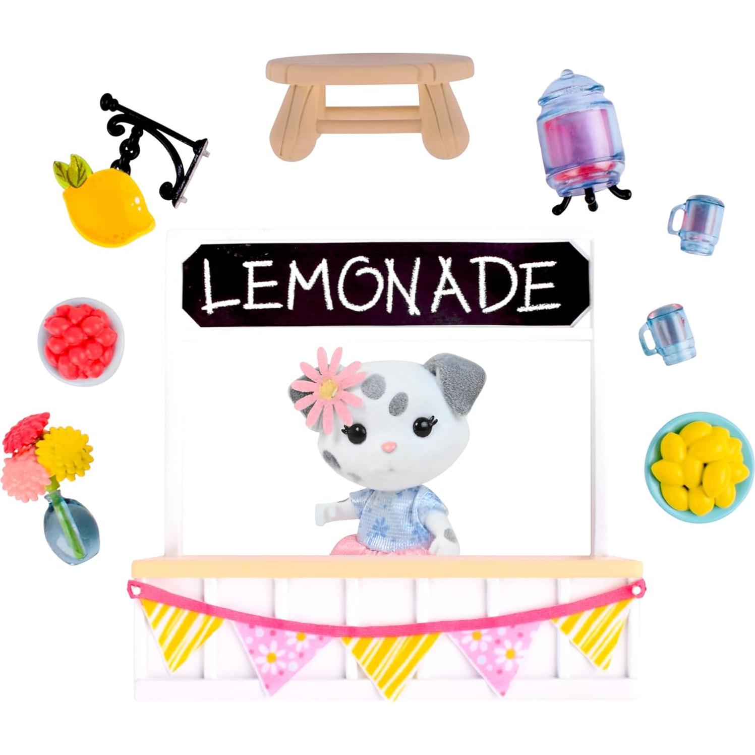 Puesto de Limonada Honey Bee Acres con Muñeca de Peluche 9 Piezas