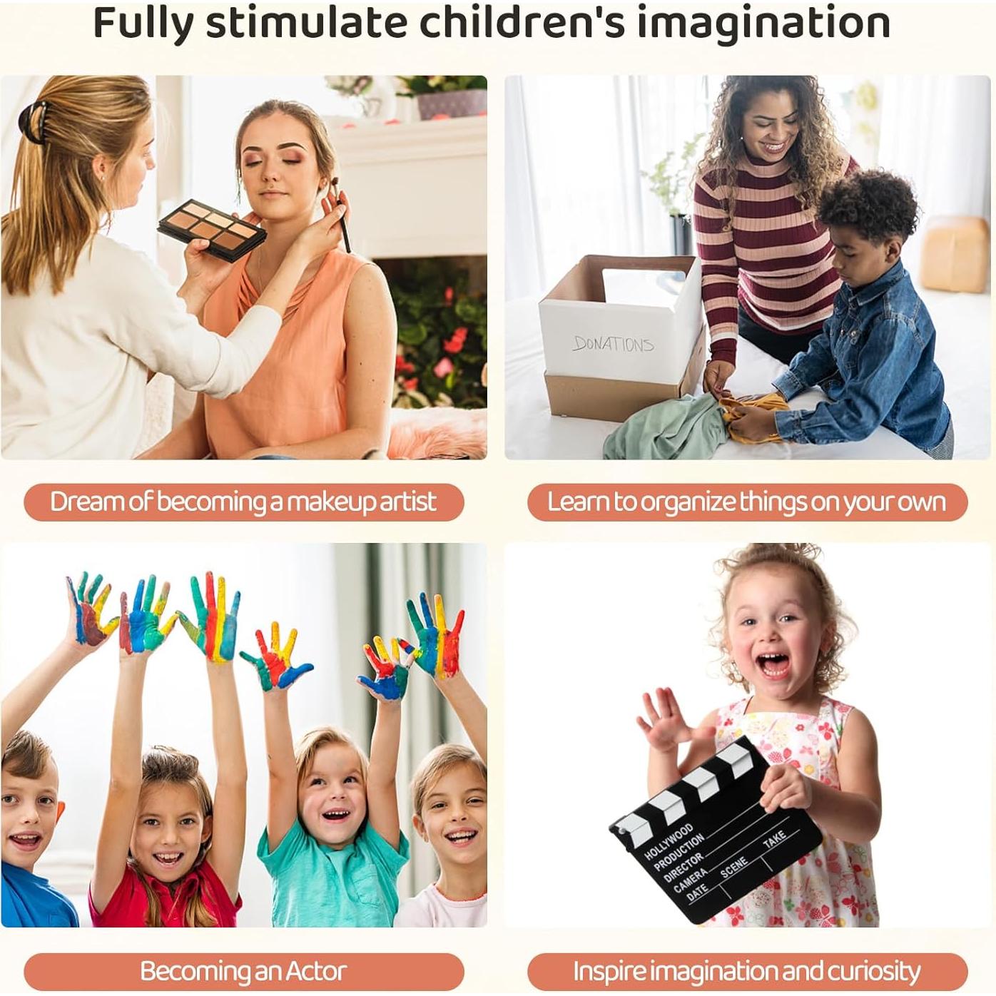 Juego de Maquillaje de Madera para Niños 18 Piezas