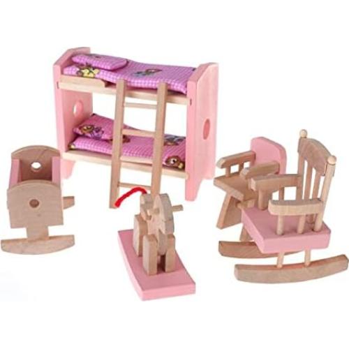 Set de Muebles de Madera NADOBA para Casa de Muñecas 4 Piezas