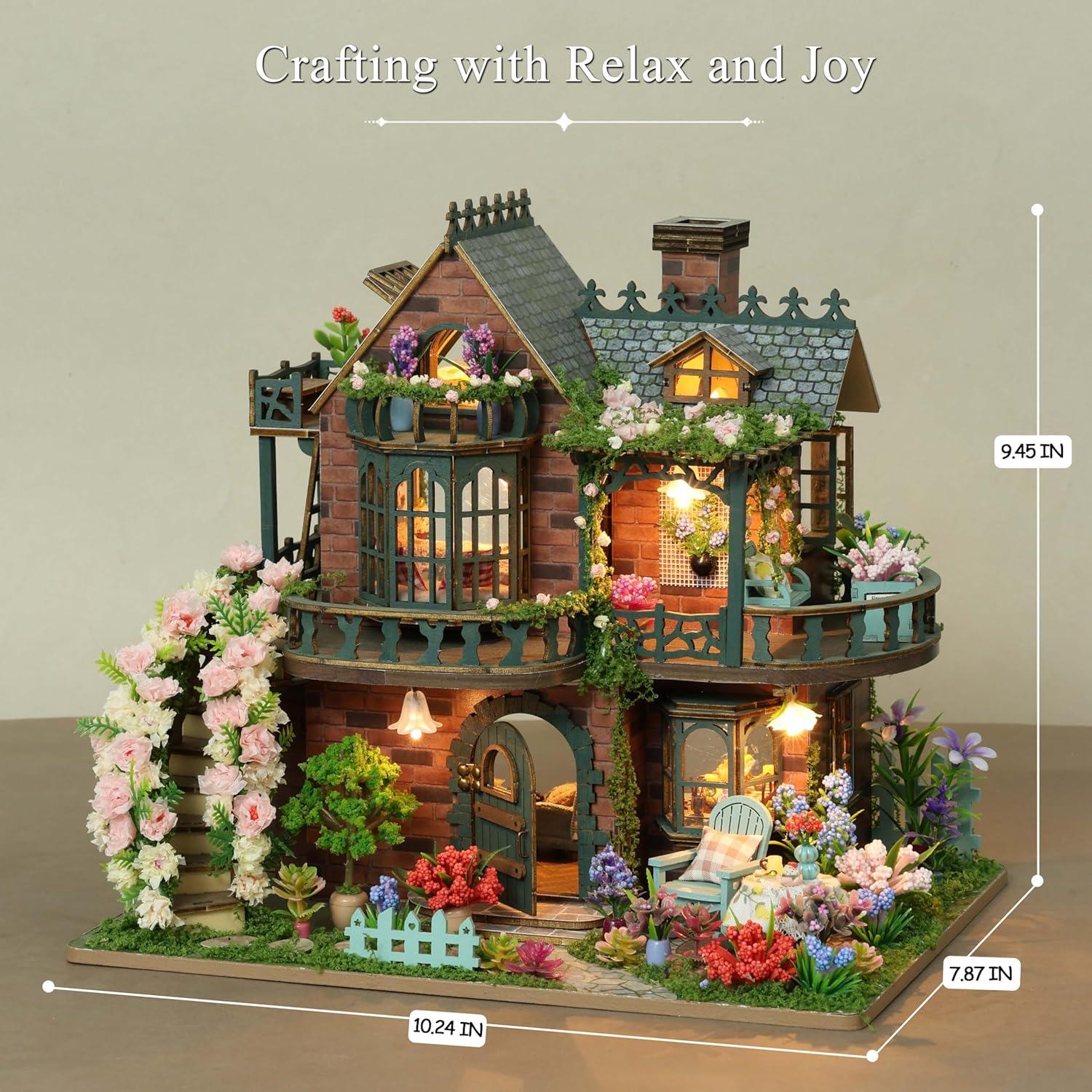 Kit de Casa en Miniatura DIY RHZN - Casa Botánica 26x20x24 cm