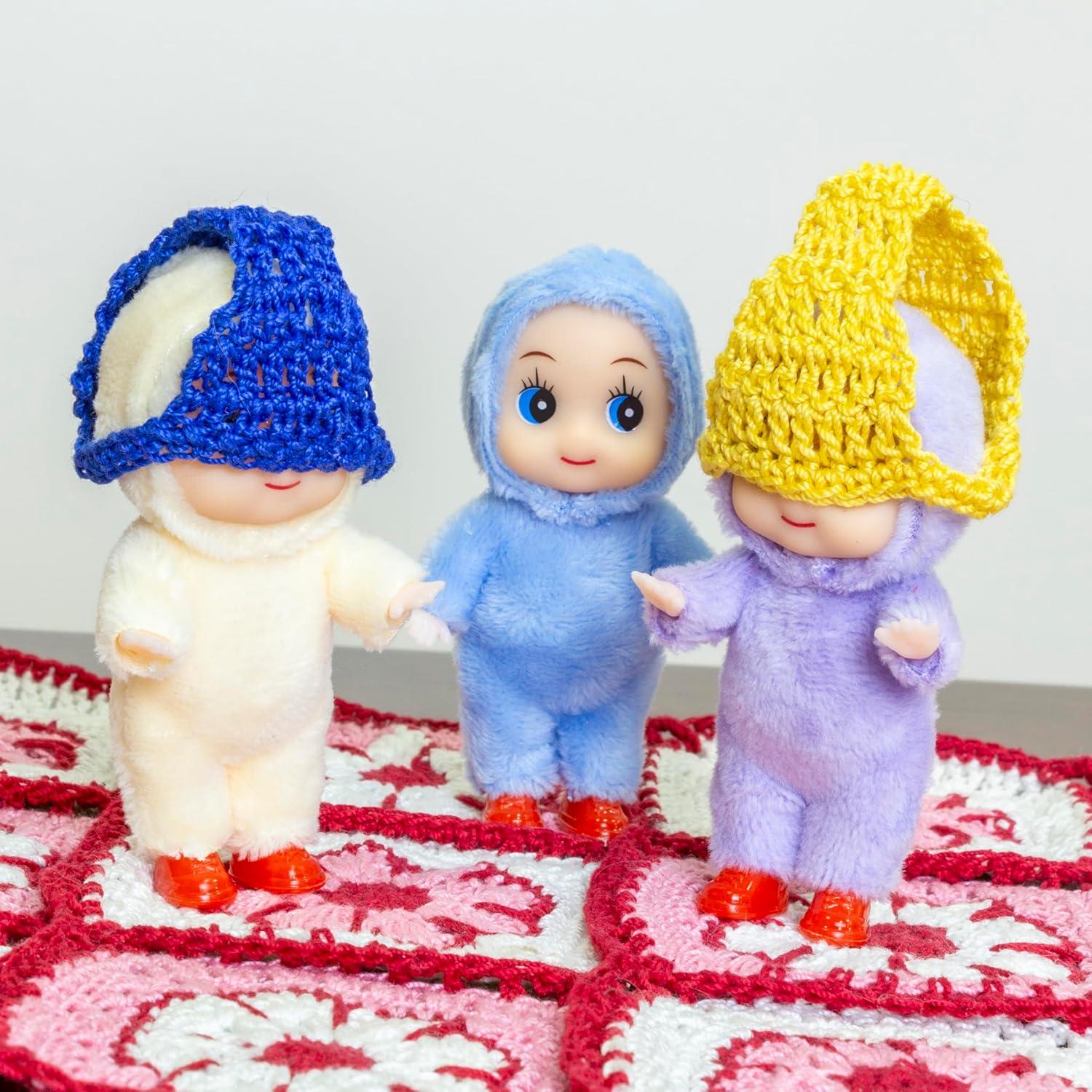 Baby Elf Doll. Bambino in Cream Romper | Bebe Lutin de Noel en Costume Jaune