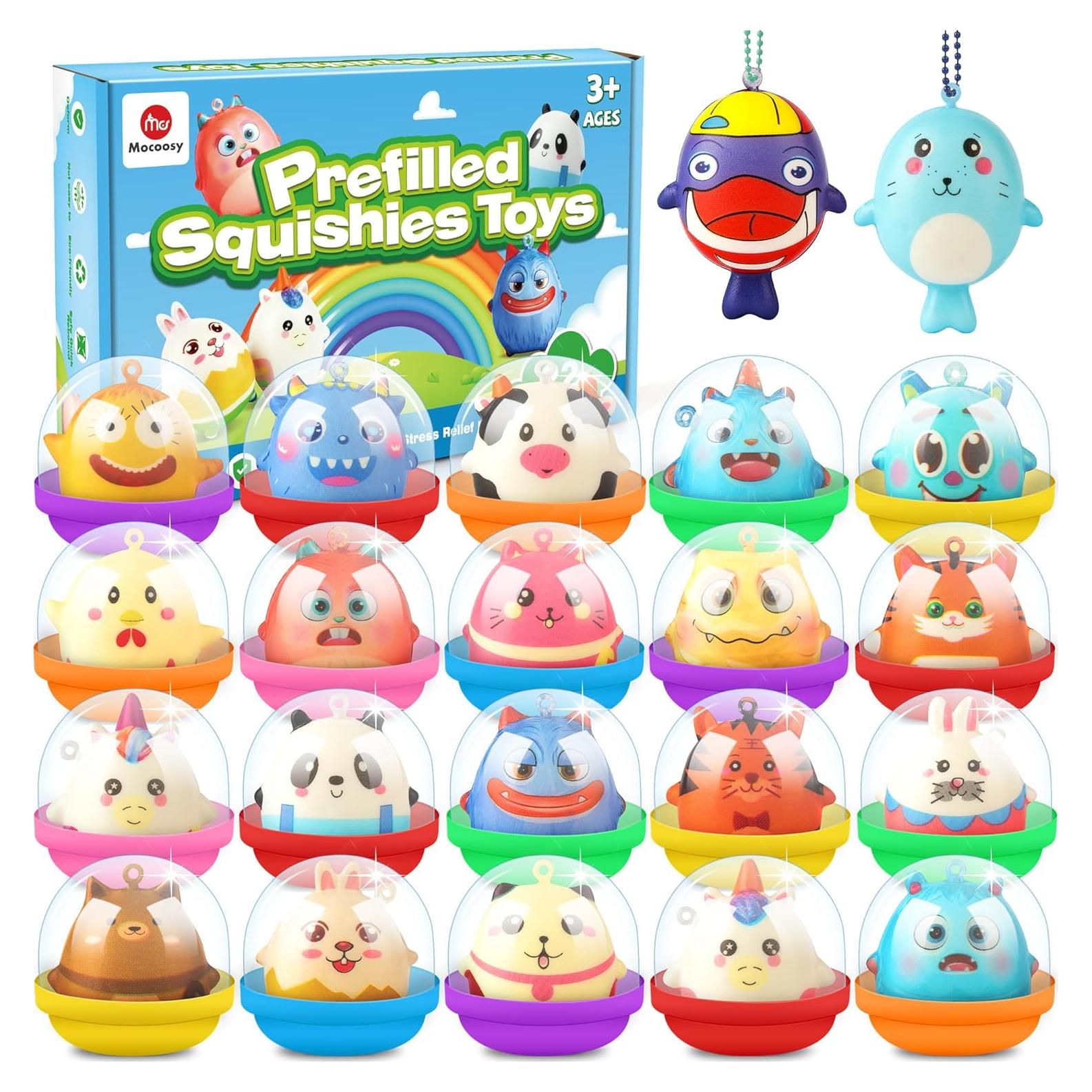 Mocoosy 22 Juguetes Squishy para Fiestas Niños - Rellenos de Cumpleaños y Pascua