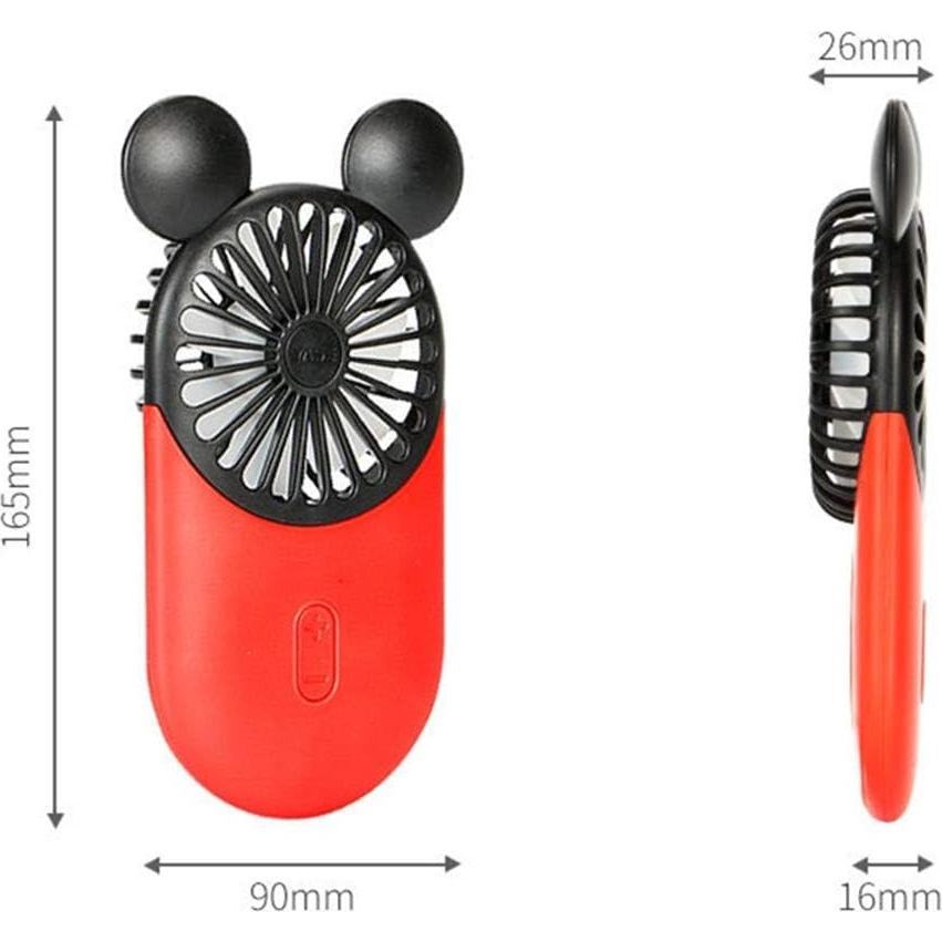 Ventilador Mini Portátil Kbinter Rojo con Luz LED y 3 Velocidades