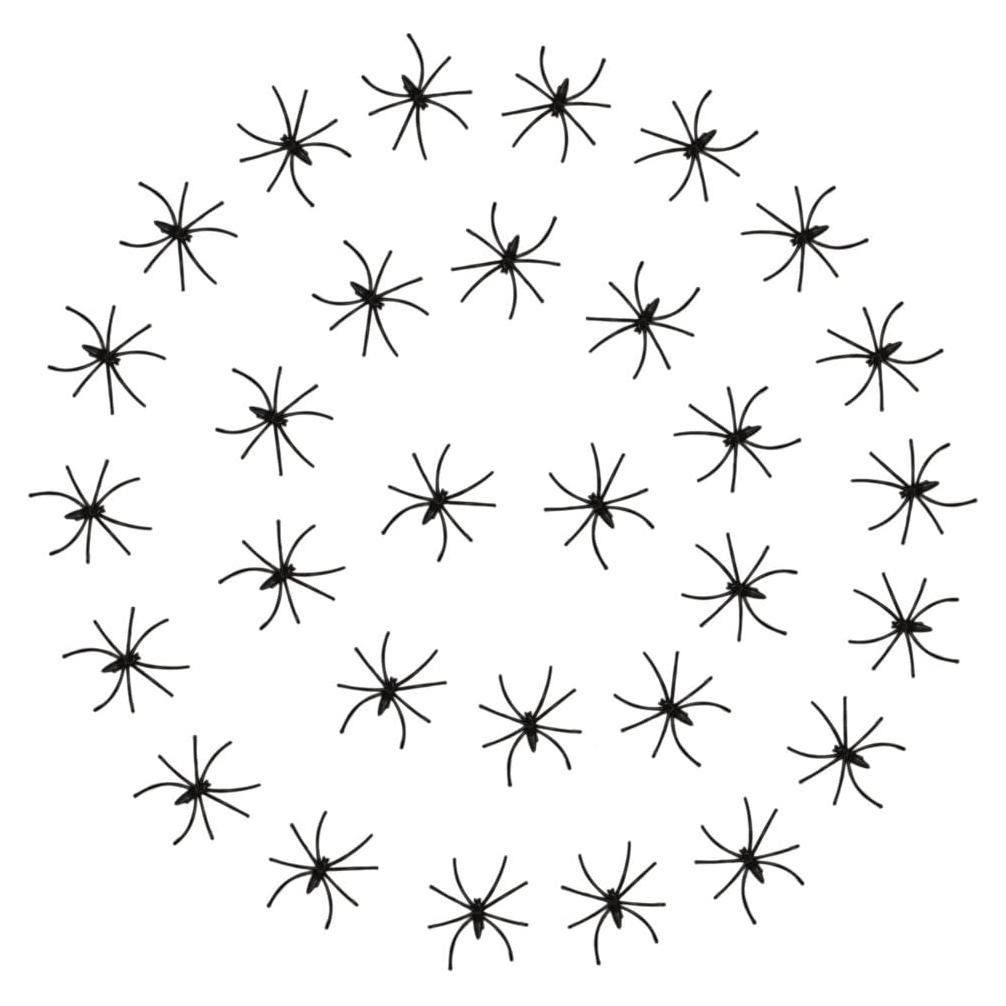 Small Black Plastic Spiders - Halloween Decoration Party Favors