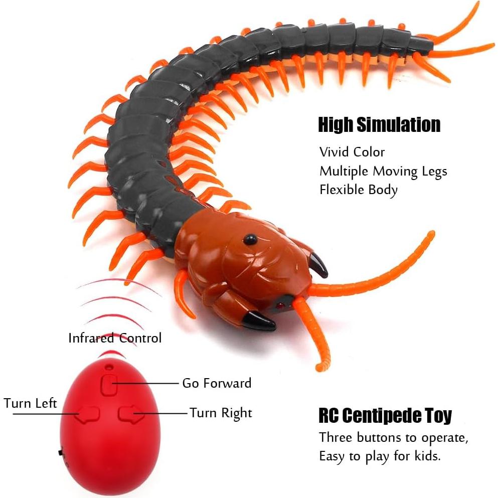 Ciempiés Control Remoto Realista Yingmate Verde Marino 42 cm