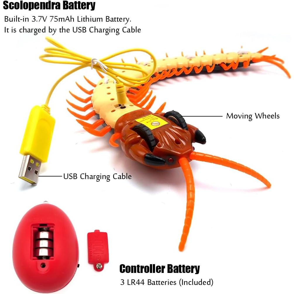 Ciempiés Control Remoto Realista Yingmate Verde Marino 42 cm