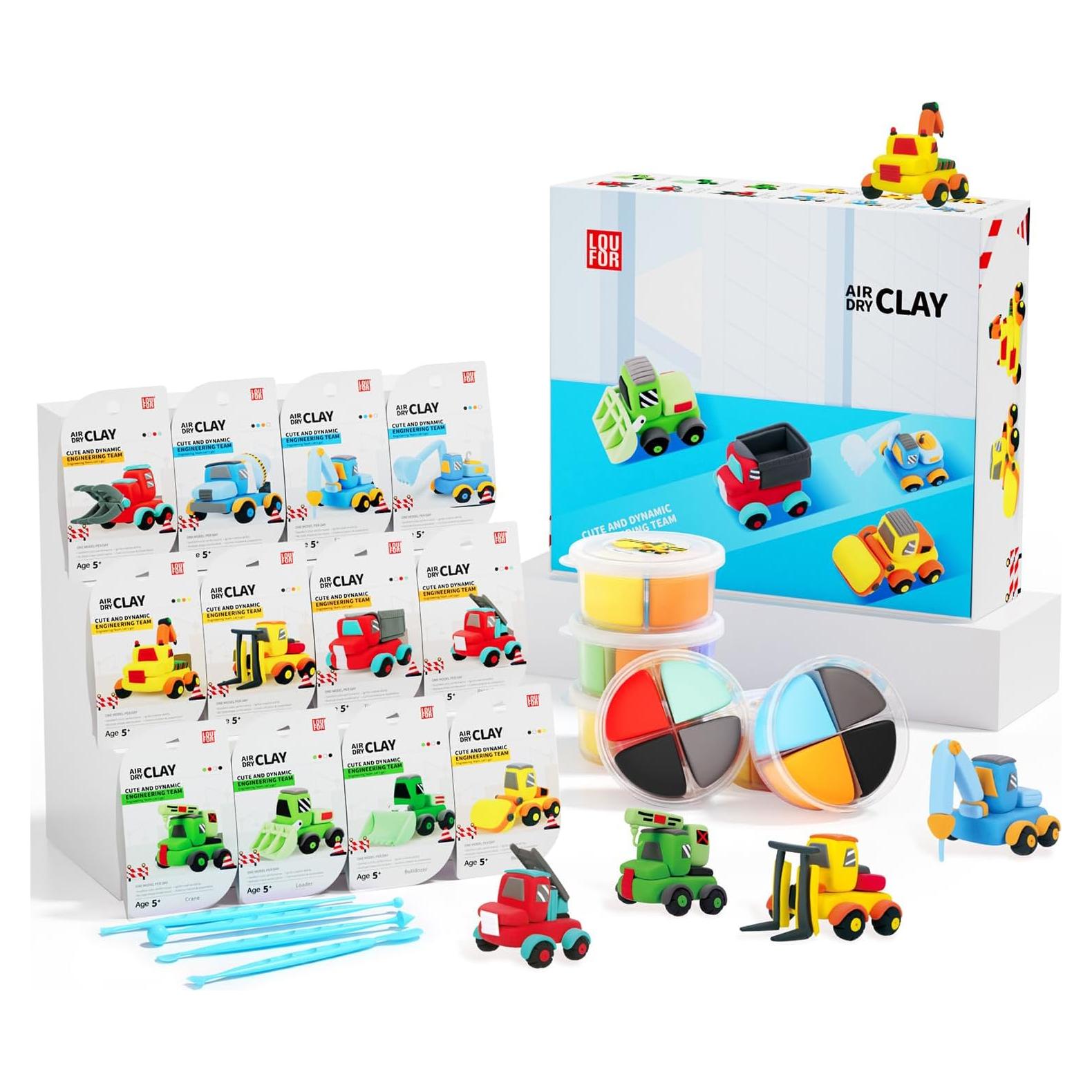 Kit de Arcilla Secada al Aire LOUFOR 12 Cajas Creativas