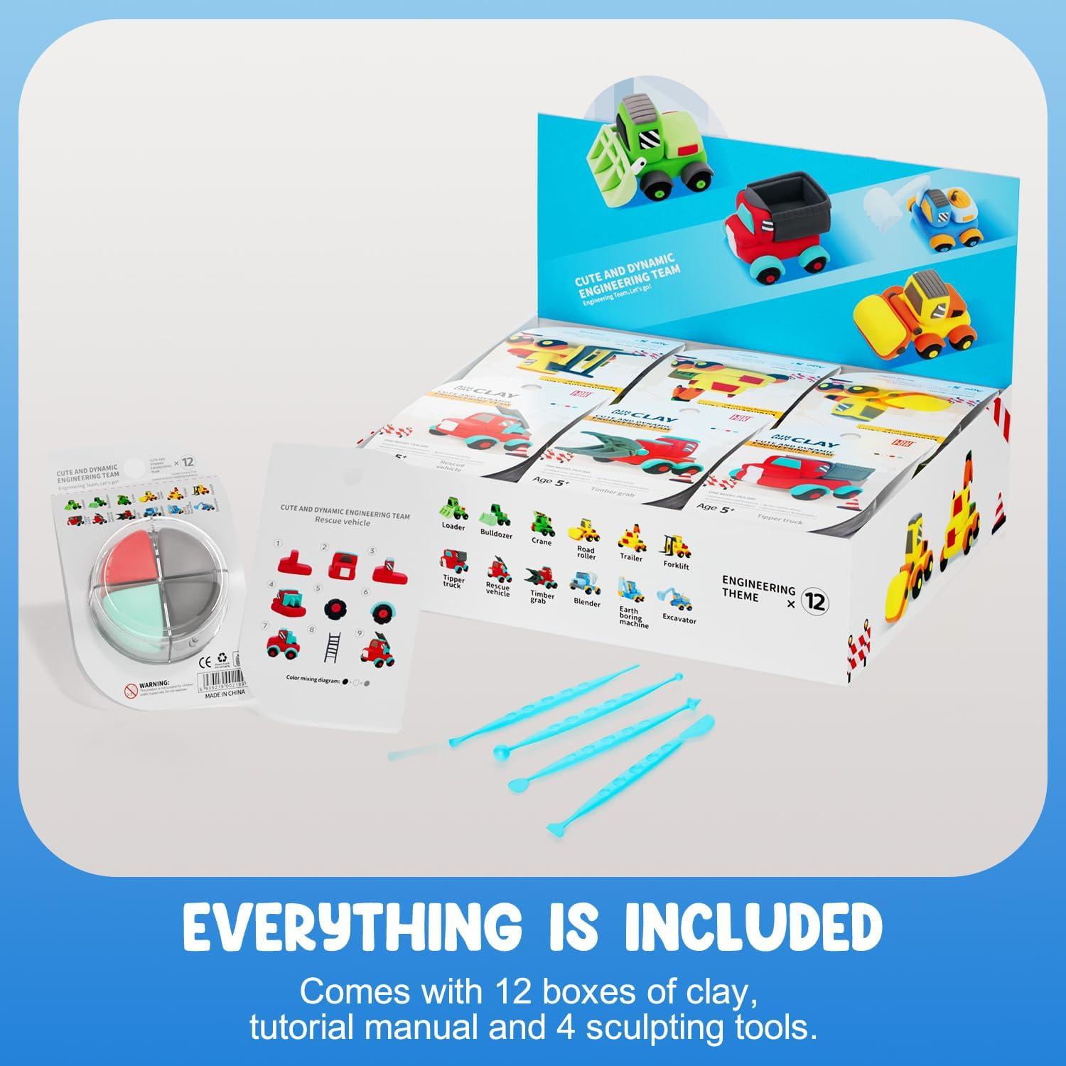 Kit de Arcilla Secada al Aire LOUFOR 12 Cajas Creativas