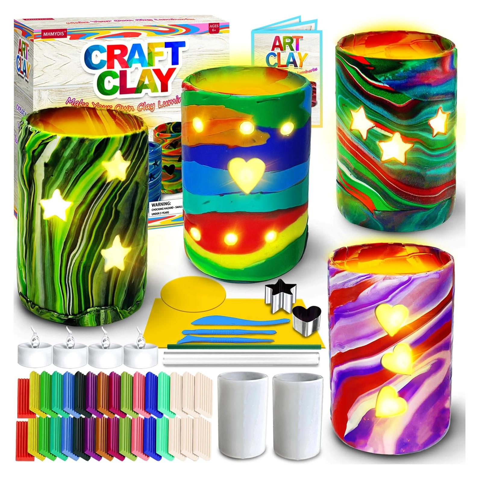 Kit de Luminarios de Arcilla MHMYDIS - Manualidades Creativas 47 Piezas